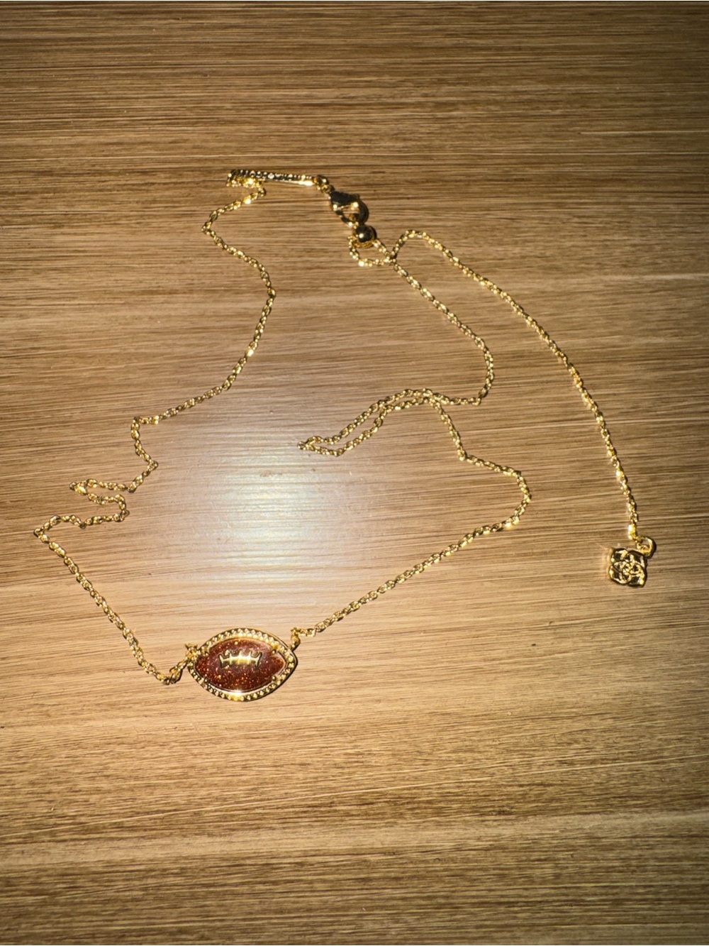 Gold Football Necklace